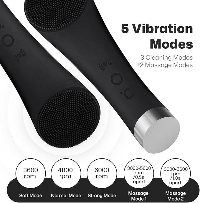 AquaDrip Rechargeable Silicone Facial Cleansing Brush – Deep Cleansing, Gentle Exfoliation & Heat Massage | Waterproof Face Scrubber for All Skin Types